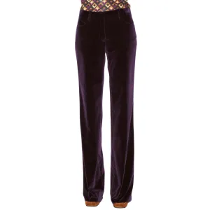 Flared Plum Velvet Trousers